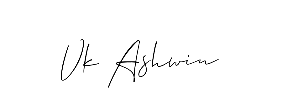 How to Draw Vk Ashwin signature style? Allison_Script is a latest design signature styles for name Vk Ashwin. Vk Ashwin signature style 2 images and pictures png