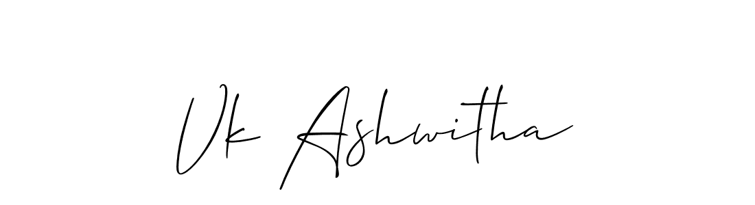 How to Draw Vk Ashwitha signature style? Allison_Script is a latest design signature styles for name Vk Ashwitha. Vk Ashwitha signature style 2 images and pictures png