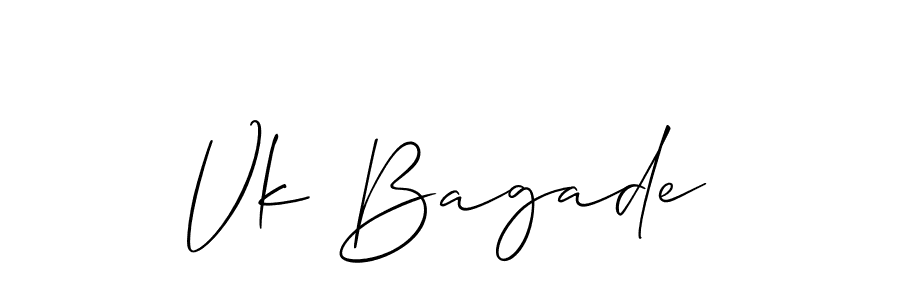 Design your own signature with our free online signature maker. With this signature software, you can create a handwritten (Allison_Script) signature for name Vk Bagade. Vk Bagade signature style 2 images and pictures png