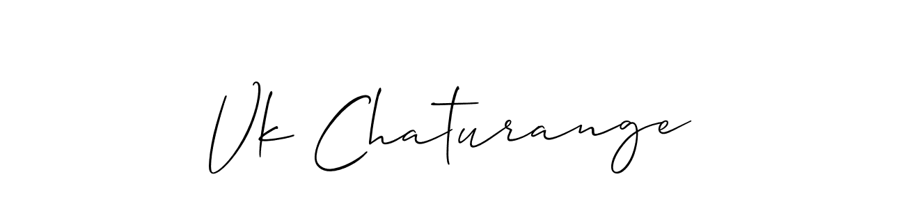 You should practise on your own different ways (Allison_Script) to write your name (Vk Chaturange) in signature. don't let someone else do it for you. Vk Chaturange signature style 2 images and pictures png