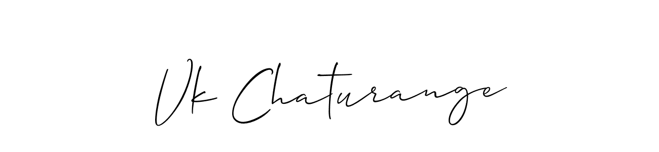 You should practise on your own different ways (Allison_Script) to write your name (Vk Chaturange) in signature. don't let someone else do it for you. Vk Chaturange signature style 2 images and pictures png