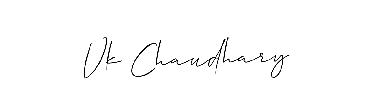 Create a beautiful signature design for name Vk Chaudhary. With this signature (Allison_Script) fonts, you can make a handwritten signature for free. Vk Chaudhary signature style 2 images and pictures png