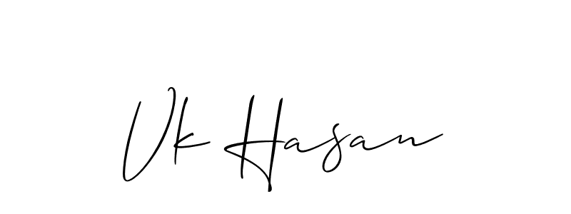 Similarly Allison_Script is the best handwritten signature design. Signature creator online .You can use it as an online autograph creator for name Vk Hasan. Vk Hasan signature style 2 images and pictures png