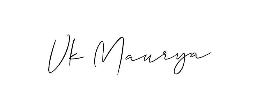 How to make Vk Maurya name signature. Use Allison_Script style for creating short signs online. This is the latest handwritten sign. Vk Maurya signature style 2 images and pictures png