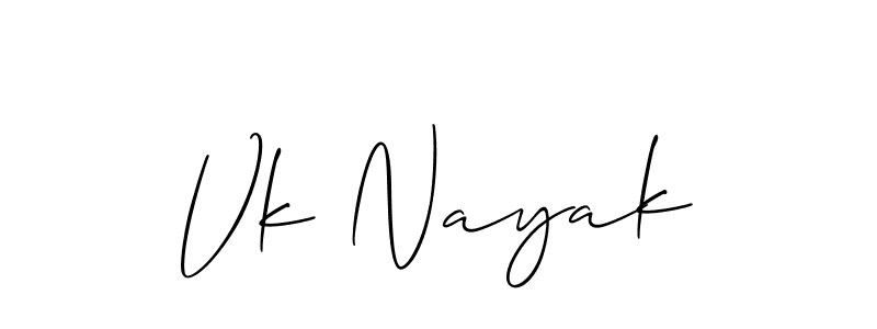 You should practise on your own different ways (Allison_Script) to write your name (Vk Nayak) in signature. don't let someone else do it for you. Vk Nayak signature style 2 images and pictures png