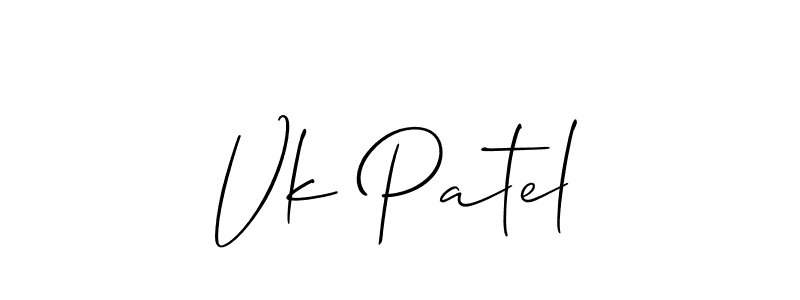 How to Draw Vk Patel signature style? Allison_Script is a latest design signature styles for name Vk Patel. Vk Patel signature style 2 images and pictures png