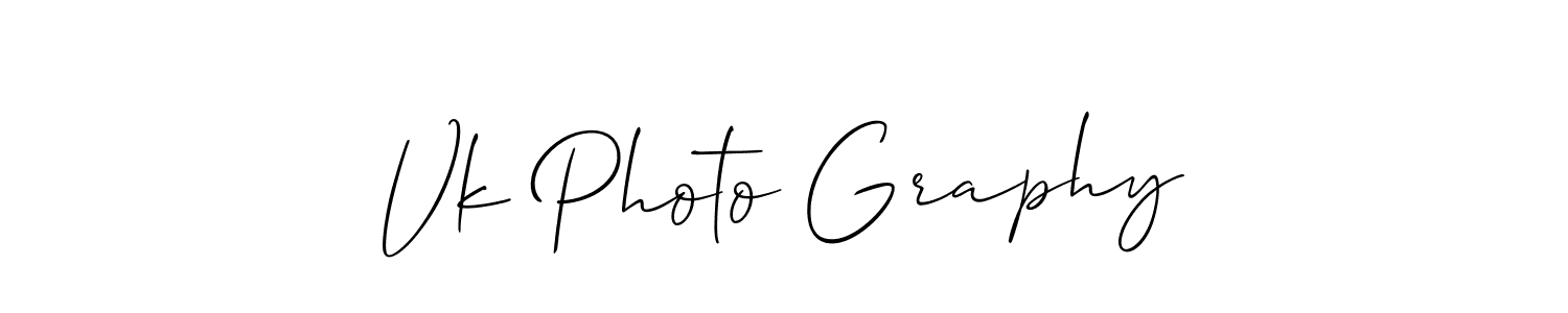 Use a signature maker to create a handwritten signature online. With this signature software, you can design (Allison_Script) your own signature for name Vk Photo Graphy. Vk Photo Graphy signature style 2 images and pictures png