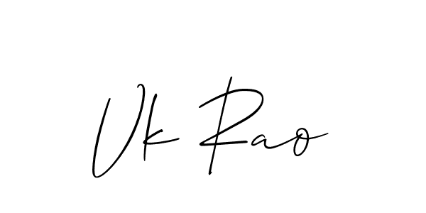 Vk Rao stylish signature style. Best Handwritten Sign (Allison_Script) for my name. Handwritten Signature Collection Ideas for my name Vk Rao. Vk Rao signature style 2 images and pictures png