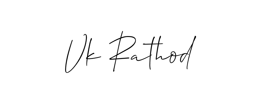 Use a signature maker to create a handwritten signature online. With this signature software, you can design (Allison_Script) your own signature for name Vk Rathod. Vk Rathod signature style 2 images and pictures png