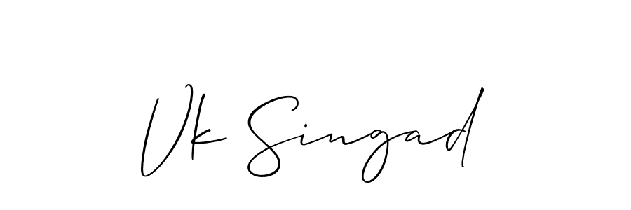 Design your own signature with our free online signature maker. With this signature software, you can create a handwritten (Allison_Script) signature for name Vk Singad. Vk Singad signature style 2 images and pictures png