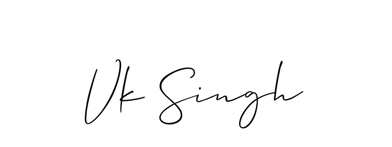 How to Draw Vk Singh signature style? Allison_Script is a latest design signature styles for name Vk Singh. Vk Singh signature style 2 images and pictures png