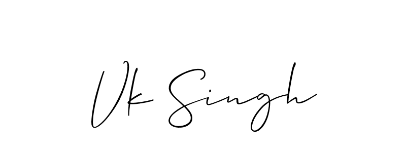 Also You can easily find your signature by using the search form. We will create Vk Singh name handwritten signature images for you free of cost using Allison_Script sign style. Vk Singh signature style 2 images and pictures png