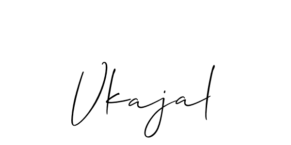 The best way (Allison_Script) to make a short signature is to pick only two or three words in your name. The name Vkajal include a total of six letters. For converting this name. Vkajal signature style 2 images and pictures png