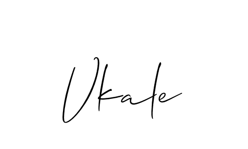 Create a beautiful signature design for name Vkale. With this signature (Allison_Script) fonts, you can make a handwritten signature for free. Vkale signature style 2 images and pictures png