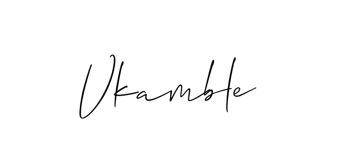 How to Draw Vkamble signature style? Allison_Script is a latest design signature styles for name Vkamble. Vkamble signature style 2 images and pictures png