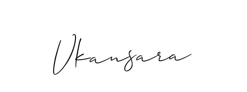 How to make Vkansara signature? Allison_Script is a professional autograph style. Create handwritten signature for Vkansara name. Vkansara signature style 2 images and pictures png