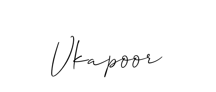 Use a signature maker to create a handwritten signature online. With this signature software, you can design (Allison_Script) your own signature for name Vkapoor. Vkapoor signature style 2 images and pictures png