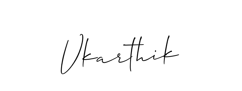 How to make Vkarthik signature? Allison_Script is a professional autograph style. Create handwritten signature for Vkarthik name. Vkarthik signature style 2 images and pictures png