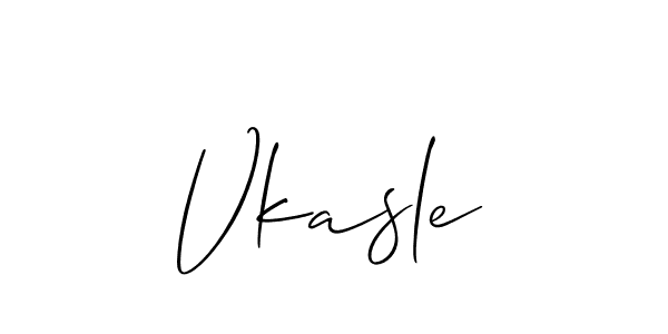 It looks lik you need a new signature style for name Vkasle. Design unique handwritten (Allison_Script) signature with our free signature maker in just a few clicks. Vkasle signature style 2 images and pictures png