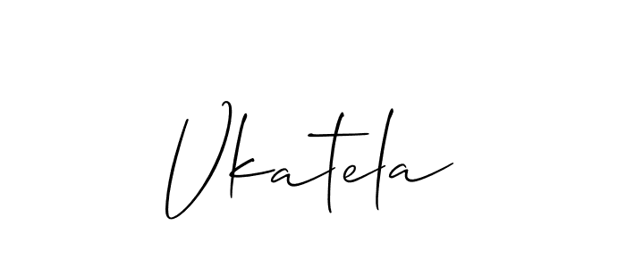 How to Draw Vkatela signature style? Allison_Script is a latest design signature styles for name Vkatela. Vkatela signature style 2 images and pictures png