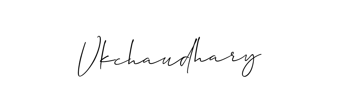 Design your own signature with our free online signature maker. With this signature software, you can create a handwritten (Allison_Script) signature for name Vkchaudhary. Vkchaudhary signature style 2 images and pictures png