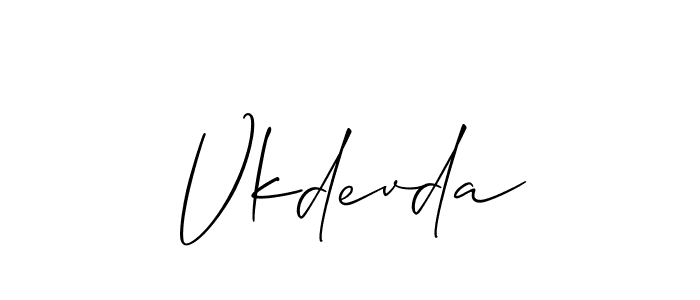 It looks lik you need a new signature style for name Vkdevda. Design unique handwritten (Allison_Script) signature with our free signature maker in just a few clicks. Vkdevda signature style 2 images and pictures png