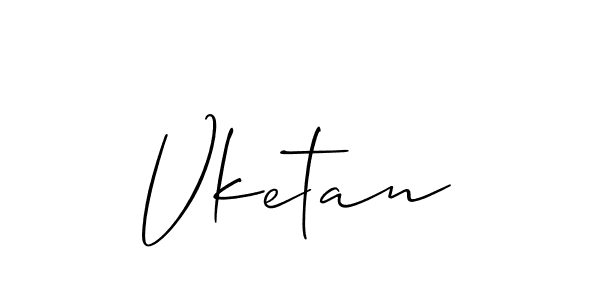 How to make Vketan signature? Allison_Script is a professional autograph style. Create handwritten signature for Vketan name. Vketan signature style 2 images and pictures png