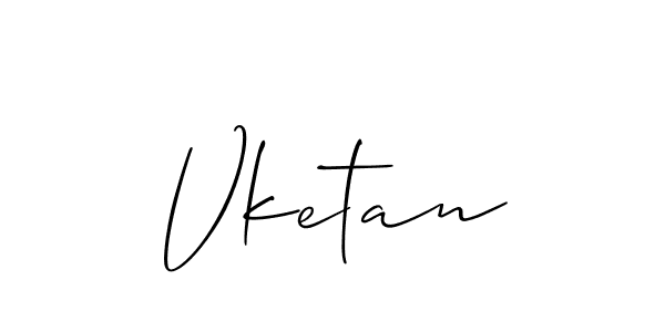 Use a signature maker to create a handwritten signature online. With this signature software, you can design (Allison_Script) your own signature for name Vketan. Vketan signature style 2 images and pictures png