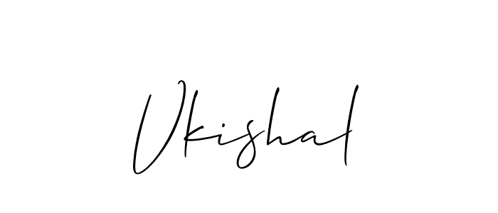 How to make Vkishal signature? Allison_Script is a professional autograph style. Create handwritten signature for Vkishal name. Vkishal signature style 2 images and pictures png