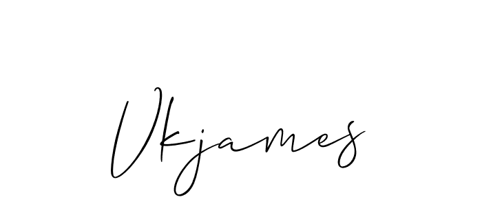 It looks lik you need a new signature style for name Vkjames. Design unique handwritten (Allison_Script) signature with our free signature maker in just a few clicks. Vkjames signature style 2 images and pictures png