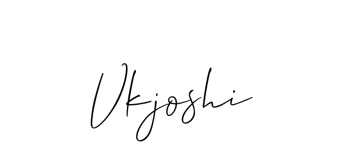 Make a beautiful signature design for name Vkjoshi. With this signature (Allison_Script) style, you can create a handwritten signature for free. Vkjoshi signature style 2 images and pictures png