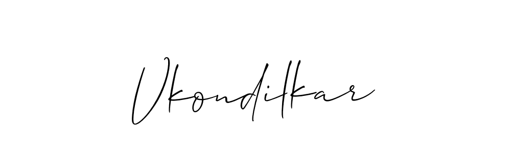 Use a signature maker to create a handwritten signature online. With this signature software, you can design (Allison_Script) your own signature for name Vkondilkar. Vkondilkar signature style 2 images and pictures png