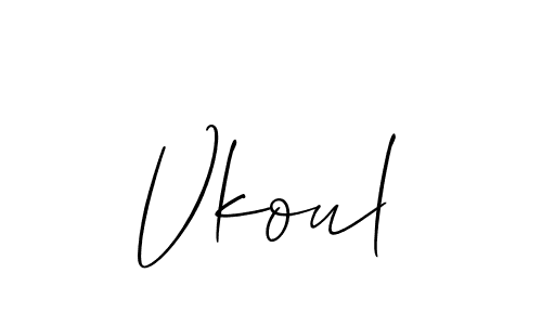 You should practise on your own different ways (Allison_Script) to write your name (Vkoul) in signature. don't let someone else do it for you. Vkoul signature style 2 images and pictures png