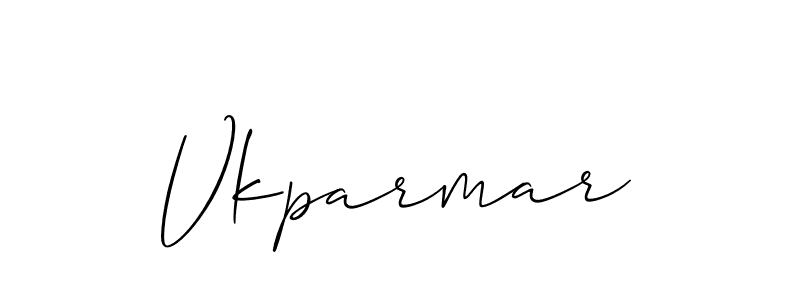 Use a signature maker to create a handwritten signature online. With this signature software, you can design (Allison_Script) your own signature for name Vkparmar. Vkparmar signature style 2 images and pictures png