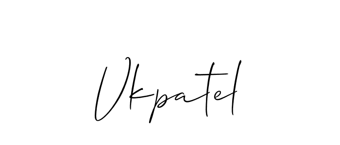 The best way (Allison_Script) to make a short signature is to pick only two or three words in your name. The name Vkpatel include a total of six letters. For converting this name. Vkpatel signature style 2 images and pictures png