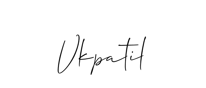 Allison_Script is a professional signature style that is perfect for those who want to add a touch of class to their signature. It is also a great choice for those who want to make their signature more unique. Get Vkpatil name to fancy signature for free. Vkpatil signature style 2 images and pictures png