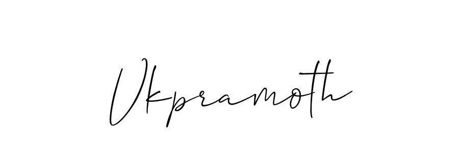 How to Draw Vkpramoth signature style? Allison_Script is a latest design signature styles for name Vkpramoth. Vkpramoth signature style 2 images and pictures png