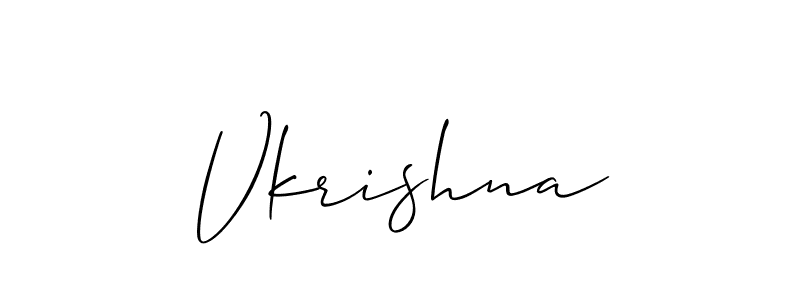 Vkrishna stylish signature style. Best Handwritten Sign (Allison_Script) for my name. Handwritten Signature Collection Ideas for my name Vkrishna. Vkrishna signature style 2 images and pictures png