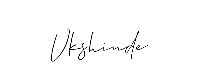 Make a beautiful signature design for name Vkshinde. With this signature (Allison_Script) style, you can create a handwritten signature for free. Vkshinde signature style 2 images and pictures png