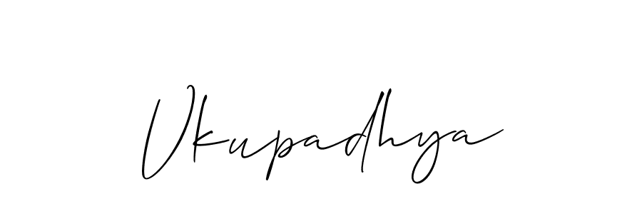 Vkupadhya stylish signature style. Best Handwritten Sign (Allison_Script) for my name. Handwritten Signature Collection Ideas for my name Vkupadhya. Vkupadhya signature style 2 images and pictures png