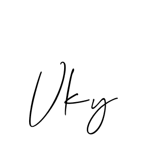 Design your own signature with our free online signature maker. With this signature software, you can create a handwritten (Allison_Script) signature for name Vky. Vky signature style 2 images and pictures png