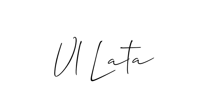 How to make Vl Lata name signature. Use Allison_Script style for creating short signs online. This is the latest handwritten sign. Vl Lata signature style 2 images and pictures png