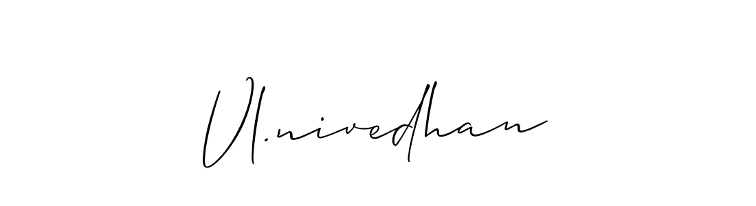 Vl.nivedhan stylish signature style. Best Handwritten Sign (Allison_Script) for my name. Handwritten Signature Collection Ideas for my name Vl.nivedhan. Vl.nivedhan signature style 2 images and pictures png