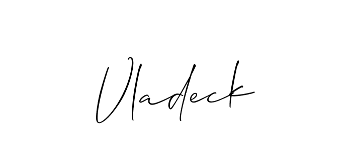 How to make Vladeck signature? Allison_Script is a professional autograph style. Create handwritten signature for Vladeck name. Vladeck signature style 2 images and pictures png