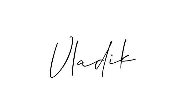 Design your own signature with our free online signature maker. With this signature software, you can create a handwritten (Allison_Script) signature for name Vladik. Vladik signature style 2 images and pictures png