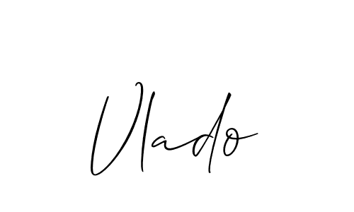 How to make Vlado signature? Allison_Script is a professional autograph style. Create handwritten signature for Vlado name. Vlado signature style 2 images and pictures png