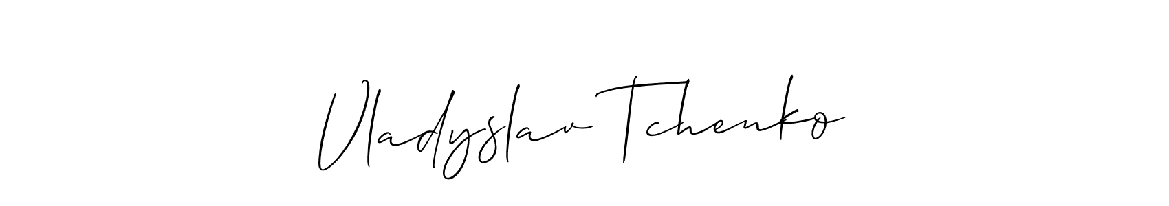 Make a beautiful signature design for name Vladyslav Tchenko. With this signature (Allison_Script) style, you can create a handwritten signature for free. Vladyslav Tchenko signature style 2 images and pictures png