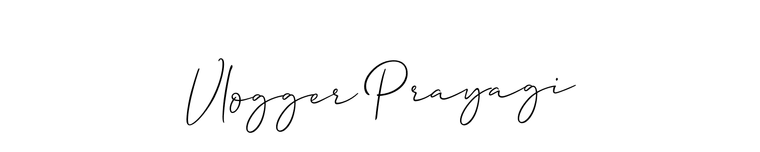 Also we have Vlogger Prayagi name is the best signature style. Create professional handwritten signature collection using Allison_Script autograph style. Vlogger Prayagi signature style 2 images and pictures png