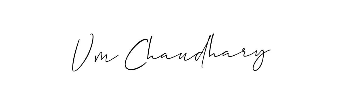 Allison_Script is a professional signature style that is perfect for those who want to add a touch of class to their signature. It is also a great choice for those who want to make their signature more unique. Get Vm Chaudhary name to fancy signature for free. Vm Chaudhary signature style 2 images and pictures png