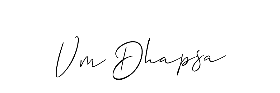 Design your own signature with our free online signature maker. With this signature software, you can create a handwritten (Allison_Script) signature for name Vm Dhapsa. Vm Dhapsa signature style 2 images and pictures png